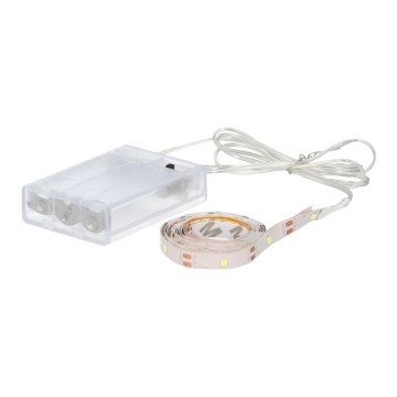 Grundig - LED Strip 2m LED/3xAA daglicht wit