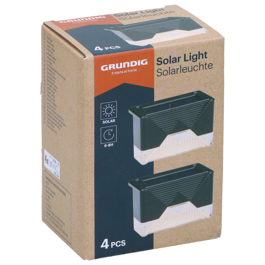Grundig - SET 4x LED Solar wandlamp LED/1,2V IP44