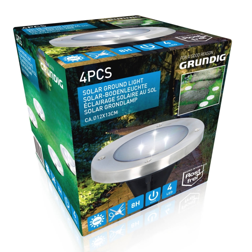 Grundig - SET van 4x LED Zonne-energie lamp LED/1W/1,2V 600 mAh IP65