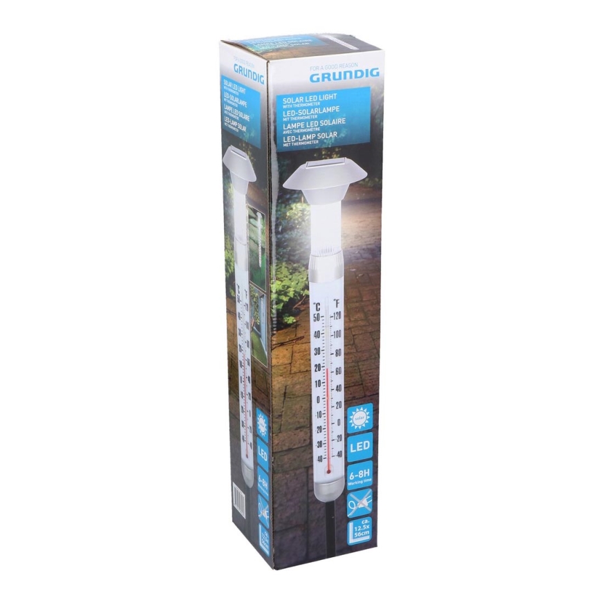 Grundig - Thermomètre solaire LED 1xAAA 600 mAh IP44