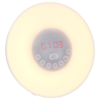 Grundig - Veilleuse LED RVB à intensité variable avec réveil et radio FM LED/5V