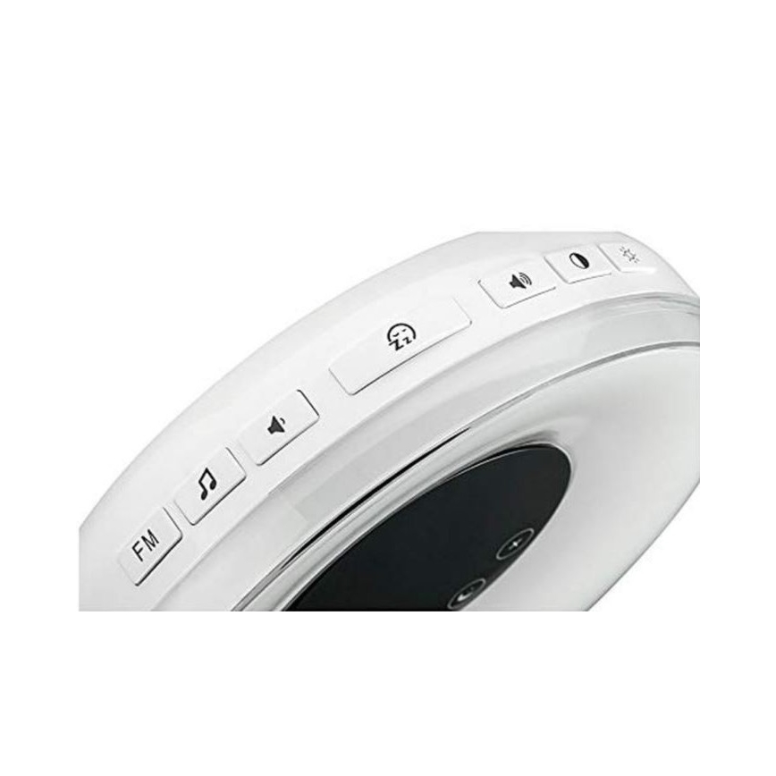 Grundig - Veilleuse RVB à intensité variable avec alarme et radio FM LED/5W/5V