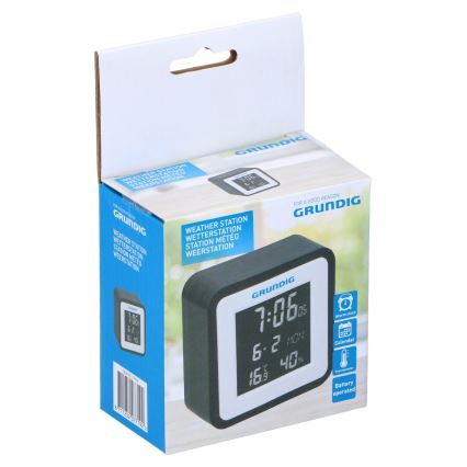 Grundig - Weerstation met LCD Scherm en Wekker 2xAA