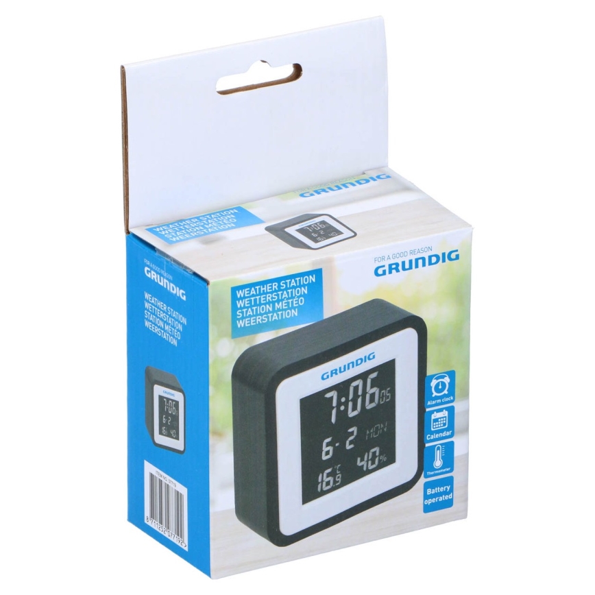 Grundig - Weerstation met LCD Scherm en Wekker 2xAA