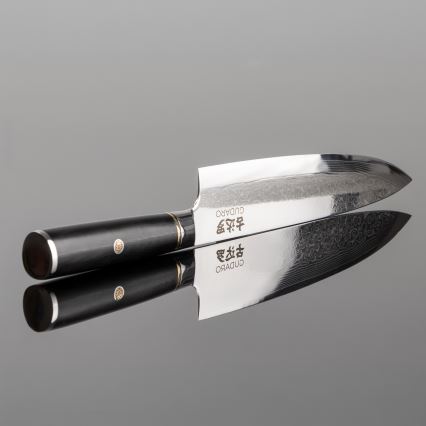 Gudaro - Couteau de chef professionnel AKIRO 8, en acier damassé à 67 couches, longueur 20 cm, noir