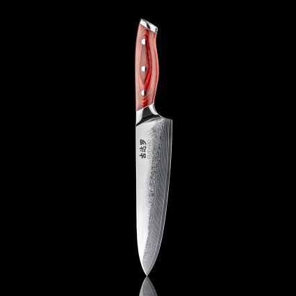 Gudaro - Couteau de chef damassé KENSHO 8, 67 couches d'acier, longueur 20 cm