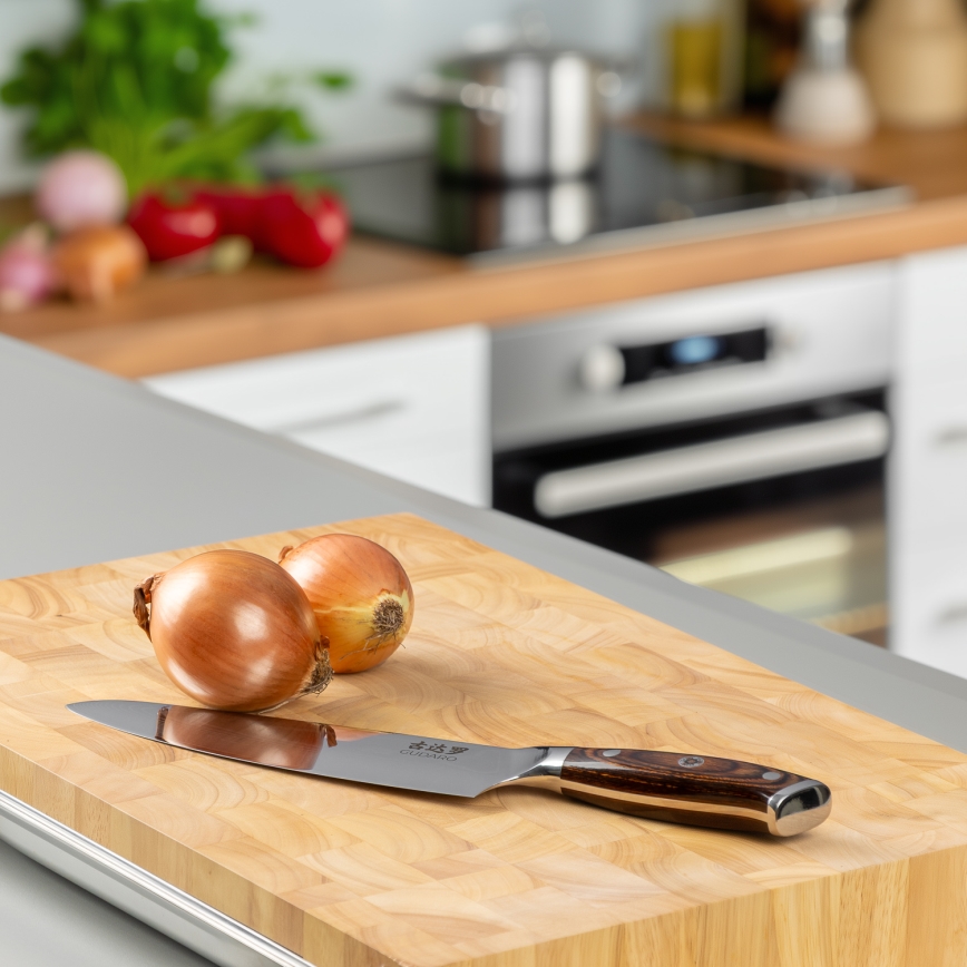 Gudaro - Couteau de chef en acier damassé FENG 8, 67 couches d'acier, longueur 20 cm