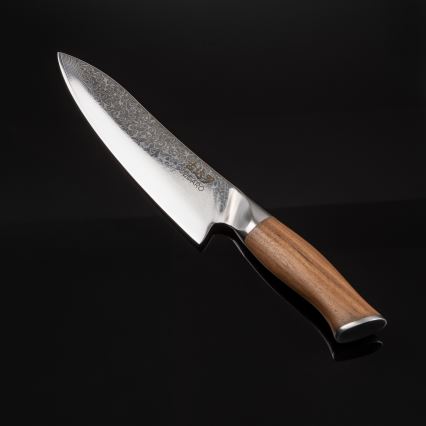 Gudaro - Couteau de chef damassé TAKUMI 8, 67 couches d'acier, longueur 20 cm, manche en noyer