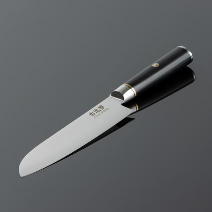 Gudaro - Couteau de cuisine Santoku damassé AKIRO 7, 67 couches d'acier, lame 17,5 cm, noir