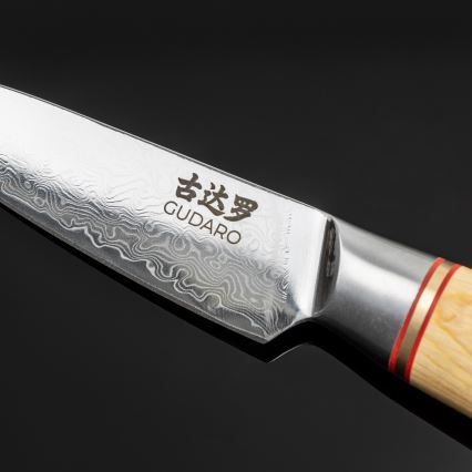 Gudaro - Couteau de cuisine damassé HIKARI 3,5, 67 couches d'acier, longueur 9,5 cm