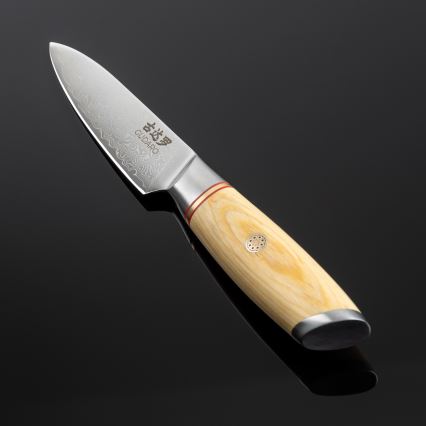 Gudaro - Couteau de cuisine damassé HIKARI 3,5, 67 couches d'acier, longueur 9,5 cm