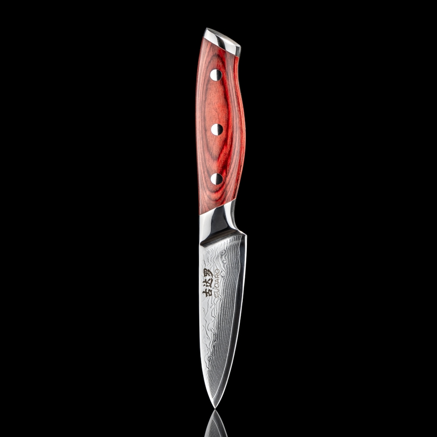 Gudaro - Couteau de cuisine damassé KENSHO 3,5, 67 couches d'acier, longueur 9,5 cm