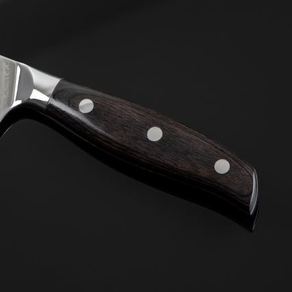 Gudaro - Couteau Santoku SHIRO en acier damassé à 67 couches, lame 7, longueur 17,5 cm