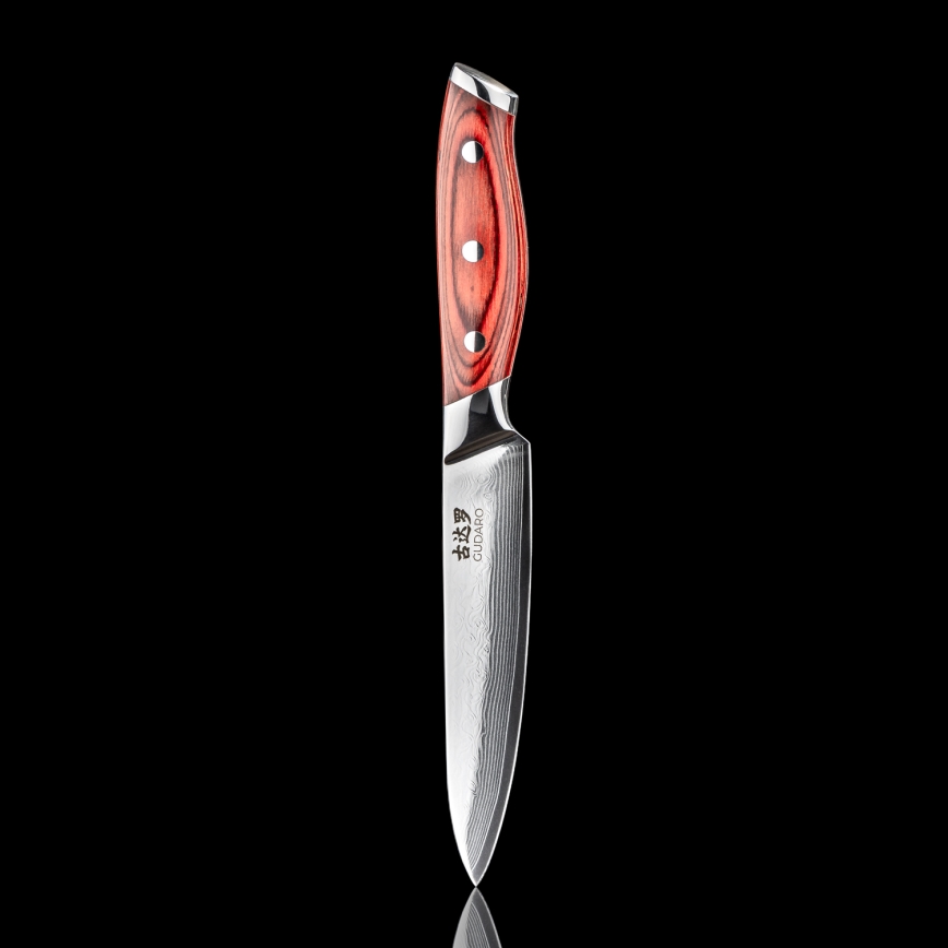 Gudaro - Couteau universel de cuisine KENSHO 5, en acier damassé à 67 couches, longueur 12,5 cm