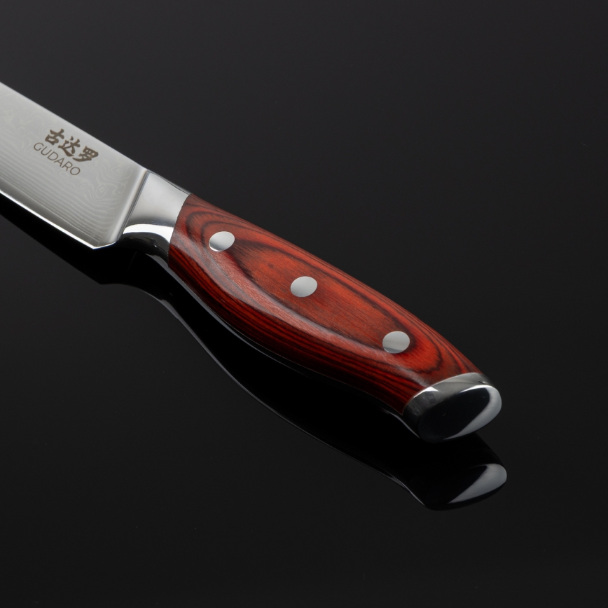 Gudaro - Couteau universel de cuisine KENSHO 5, en acier damassé à 67 couches, longueur 12,5 cm