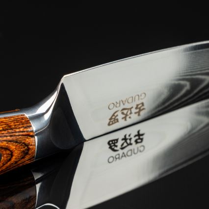 Gudaro - Damast keukenmes FENG 3,5, 67-laags damaststaal, bladlengte 9,5 cm