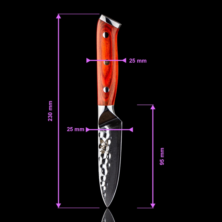Gudaro - Damast keukenmes MIYABI 3,5, 67 lagen staal, lengte 9,5 cm