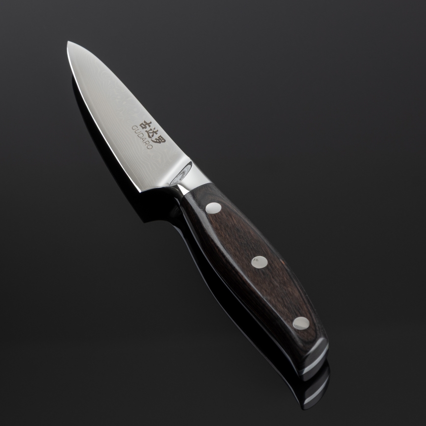 Gudaro - Damast keukenmes SHIRO 3,5, 67-laags staal, lengte 9,5 cm