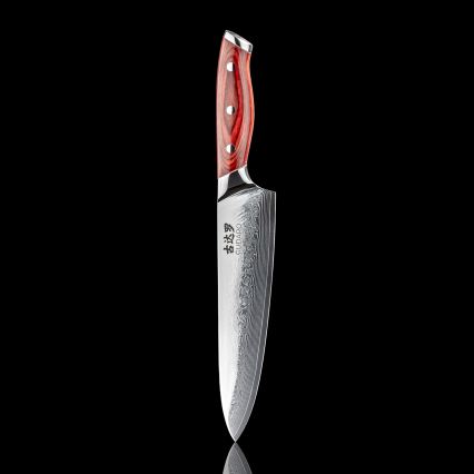 Gudaro - Damast koksmes KENSHO 8, 67-laags damaststaal, bladlengte 20 cm