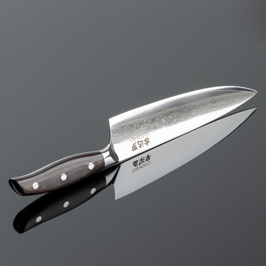 Gudaro - Damast koksmes SHIRO 8, 67 lagen staal, lengte 20 cm