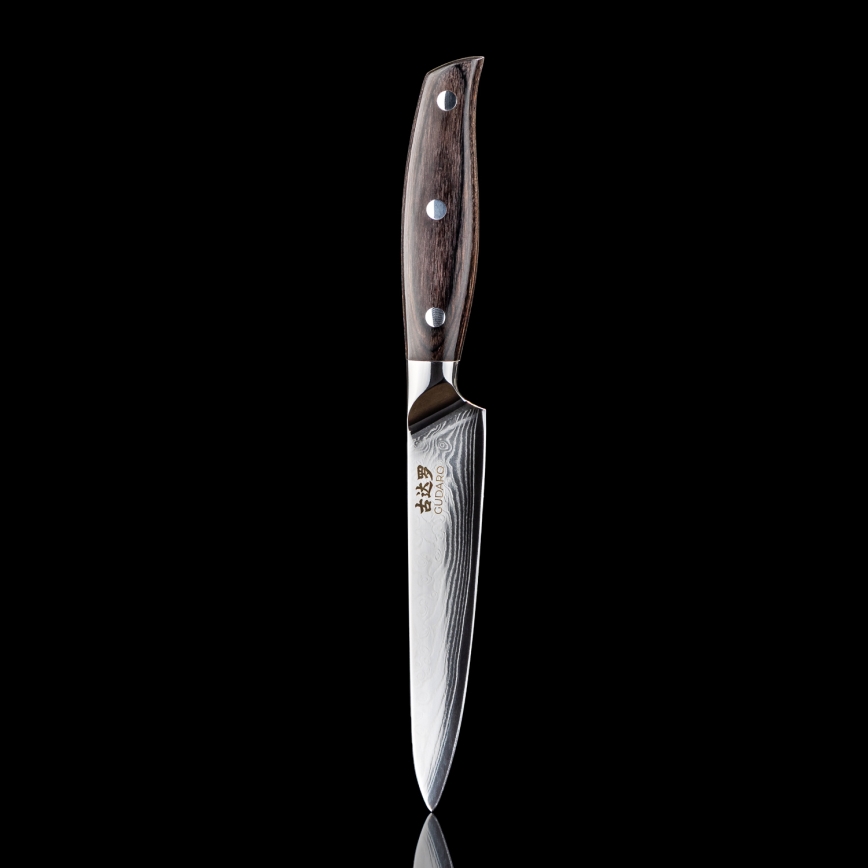 Gudaro - Damast universeel keukenmes SHIRO 5, 67 lagen staal, lengte 12,5 cm