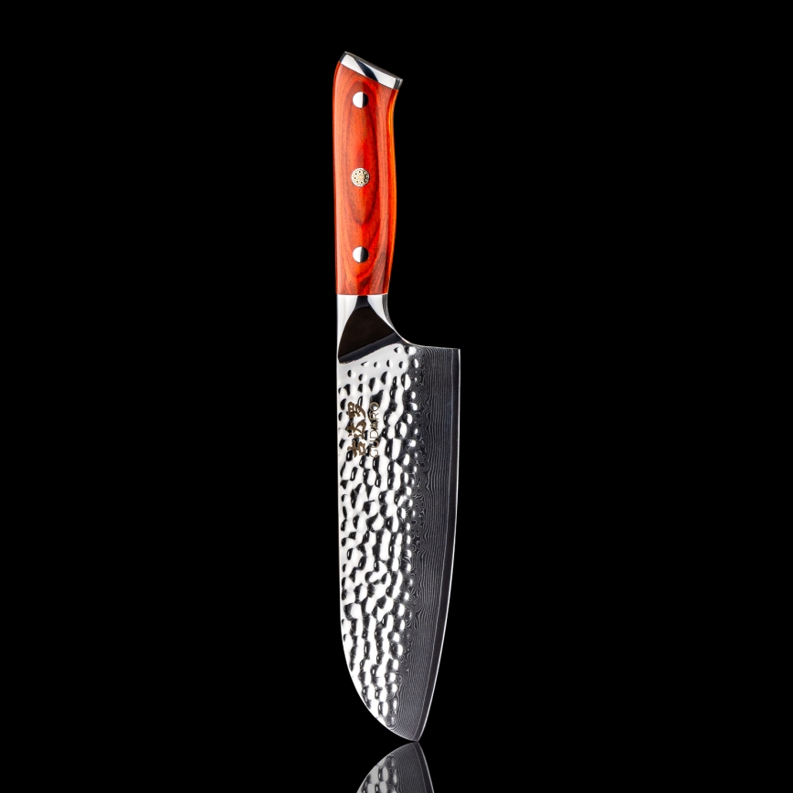 Gudaro - Damast Santoku keukenmes MIYABI 7, 67-laags damaststaal, lengte 17,5 cm