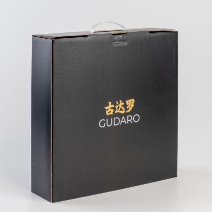 Gudaro - Ensemble de 5 couteaux de cuisine en acier damassé TAKUMI + support pour couteaux et ciseaux à volaille