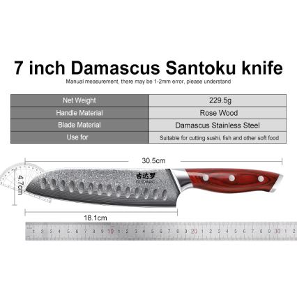 Gudaro - Ensemble de 7 couteaux de cuisine KENSHO avec bloc en acacia