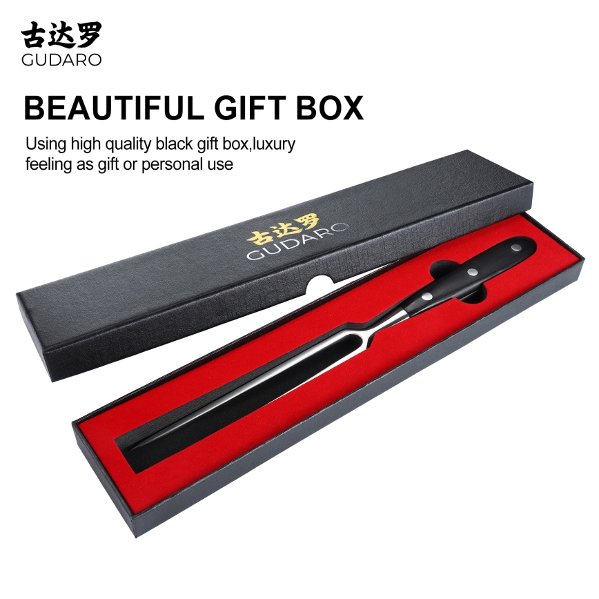 Gudaro - Fourchette de cuisine MIYABI noire/bois Pakka