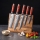 Gudaro - Lot de 5 couteaux de cuisine en acier damassé MIYABI + support magnétique