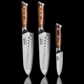 Gudaro - SET 2x Damast Santoku keukenmes FENG 7,5