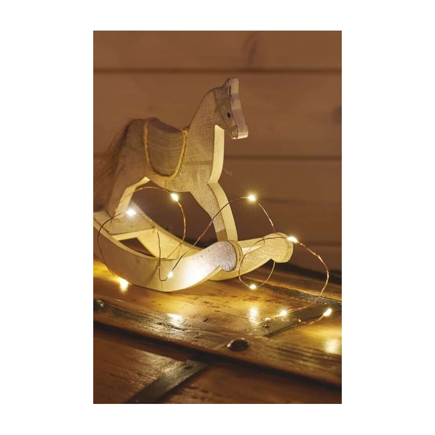 Guirlande 20 LED, 2,4 m, blanc chaud