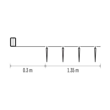 Guirlande de noël 10xLED/1,65m