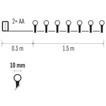 Guirlande de Noël 20xLED/2 fonctions 1,8m