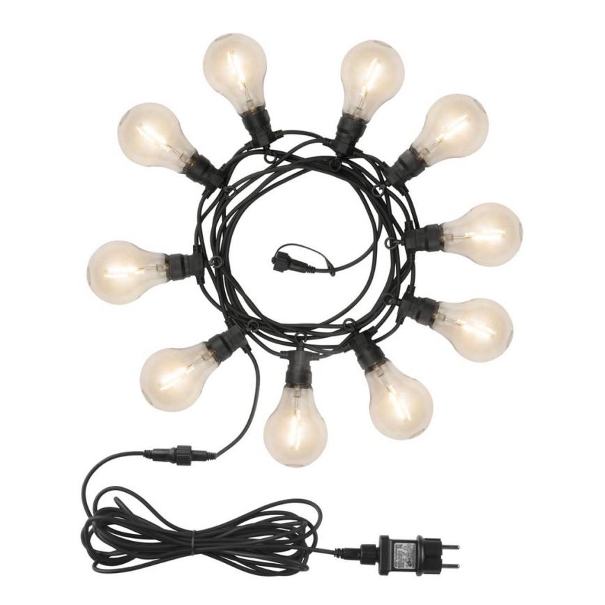 Guirlande de noël décorative d'extérieur LED 10xA60 7,5m IP44 blanc chaud