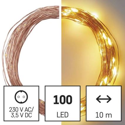 Guirlande de noël d'extérieur 100xLED/15m IP44 blanc chaud