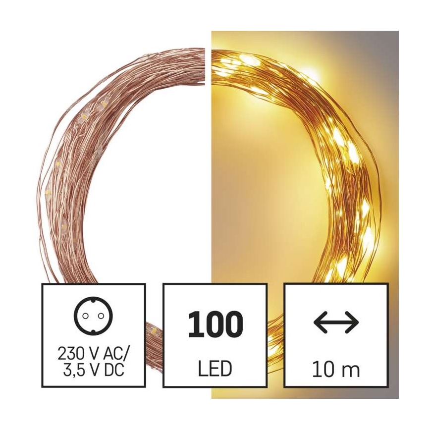 Guirlande de noël d'extérieur 100xLED/15m IP44 blanc chaud