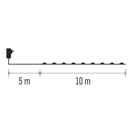 Guirlande de noël d'extérieur 100xLED/15m IP44 blanc chaud