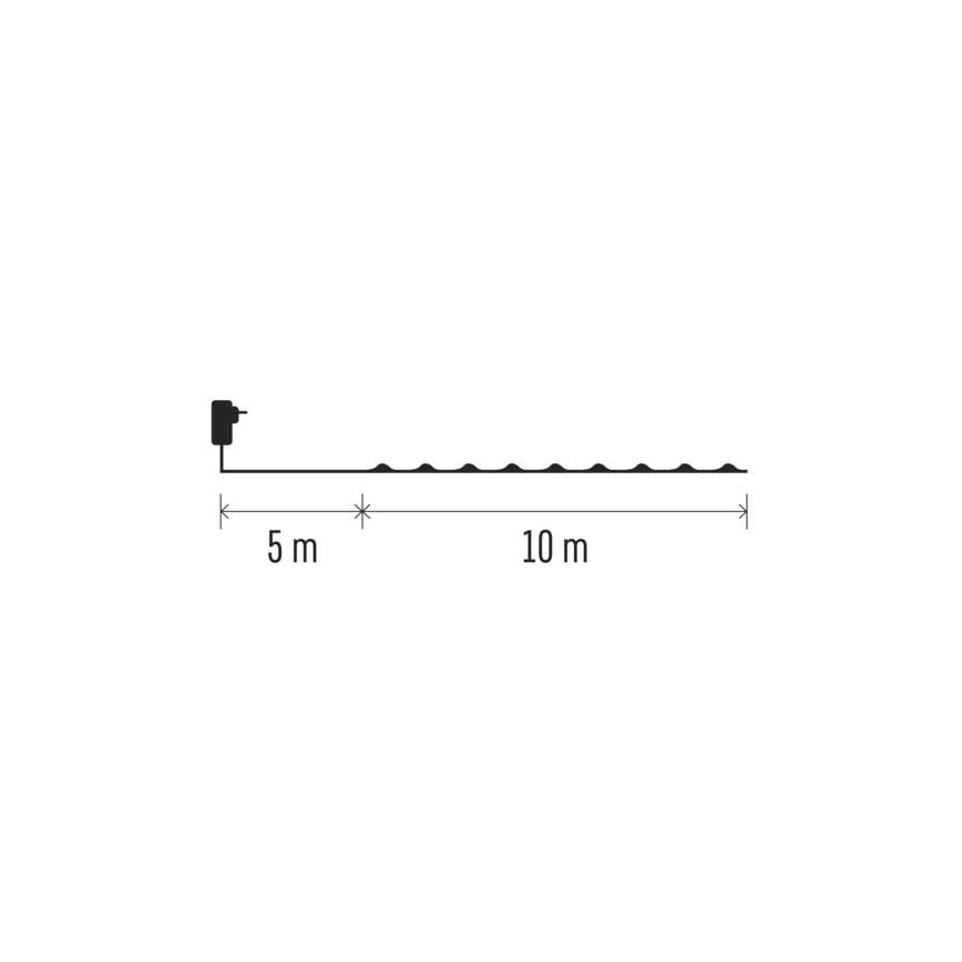 Guirlande de noël d'extérieur 100xLED/15m IP44 blanc chaud