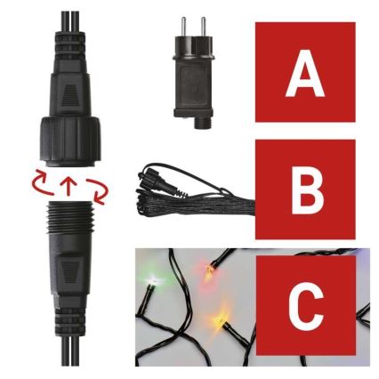 Guirlande de noël d'extérieur 100xLED/15m IP44 multicolore