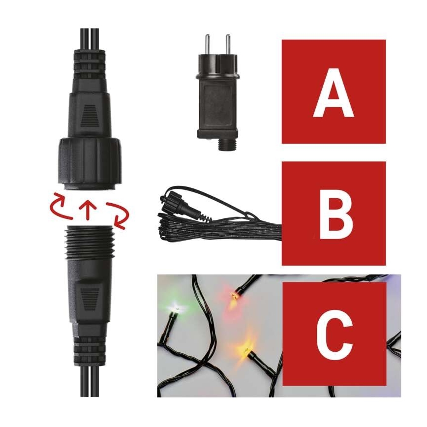 Guirlande de noël d'extérieur 100xLED/15m IP44 multicolore