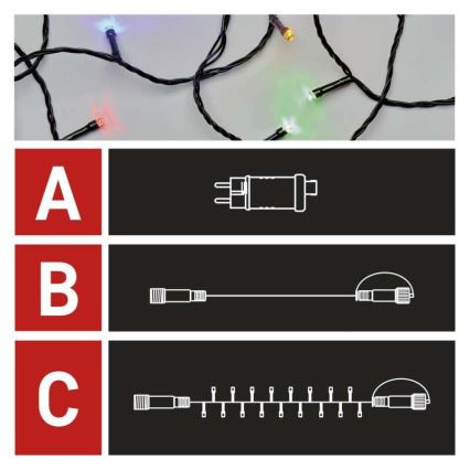 Guirlande de noël d'extérieur 100xLED/15m IP44 multicolore