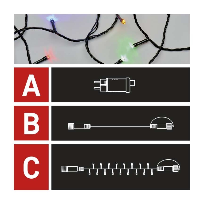 Guirlande de noël d'extérieur 100xLED/15m IP44 multicolore