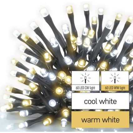 Guirlande de noël d'extérieur 120xLED/17m IP44 blanc chaud/froid