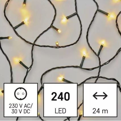 Guirlande de noël d'extérieur 240xLED/8 modes 29m IP44 blanc chaud