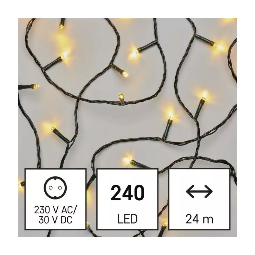 Guirlande de noël d'extérieur 240xLED/8 modes 29m IP44 blanc chaud