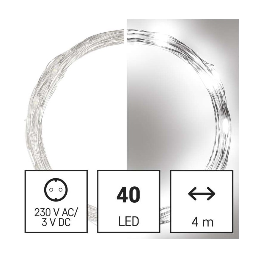 Guirlande de noël d'extérieur 40xLED/9m IP44 blanc froid
