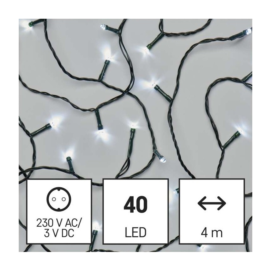 Guirlande de noël d'extérieur 40xLED/9m IP44 blanc froid