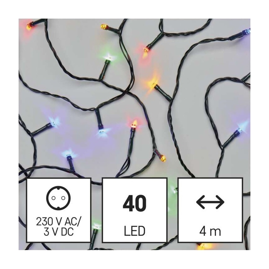 Guirlande de noël d'extérieur 40xLED/9m IP44 multicolore