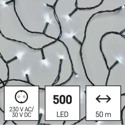 Guirlande de noël d'extérieur 500xLED/55m IP44 blanc froid